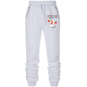 Штани з футера без начісу з п'яним сніговиком