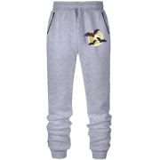 Штани з футера без начісу з кажанами на тлі місяця