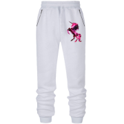 Штаны из футера без начеса с космическим единорогом