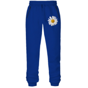 Штани з футера без начісу з ромашкою