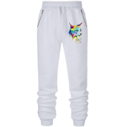 Штани з футера без начісу з акварельною риссю