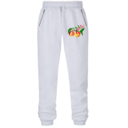 Штани з футера без начісу з квітучою гілкою персика