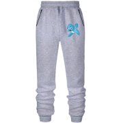 Штаны из футера без начеса с маленькой птичкой