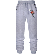 Штани з футера без начісу з футболістом і м'ячем в повітрі