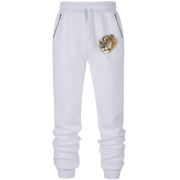 Штаны из футера без начеса с львиной мордой