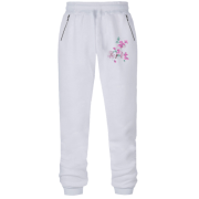 Штани з футера без начісу з акварельними квітами