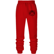 Штаны из футера без начеса с мордой тигра