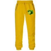 Штани з футера без начісу з лаймом