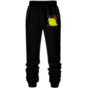 Штани з футера без начісу Товстий дракоша зі сніжинками