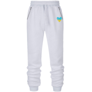 Штани з футера без начісу із жовто-блакитним серцем АРТ (Вишивка)