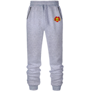 Штани з футера без начісу з Тризубом та маками