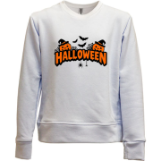 Детский свитшот без начеса Надпись Halloween с тыквами