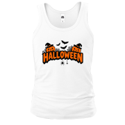 Майка Надпись Halloween с тыквами