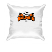 Подушка Надпись Halloween с тыквами