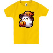 Детская футболка Маленькое привидение с тыквой