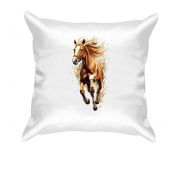 Подушка з бежевим конем