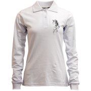 Лонгслів поло з конем у стилі трайбл