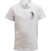 Дитяча футболка поло з конем у стилі трайбл