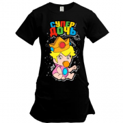 Подовжена футболка супер-марiо "супер дочка"