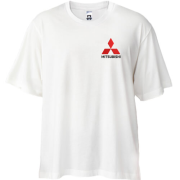 Футболка Oversize с лого Mitsubishi (Вышивка)