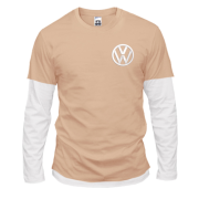 Комбинированный лонгслив Volkswagen (Вышивка)