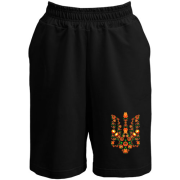 Шорты с гербом Украины в стиле петриковской росписи