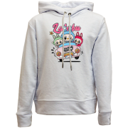 Детский худи без флиса Лабубу на автомобиле