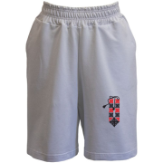 Шорти з малюнком у вигляді вишиванки із зав'язками