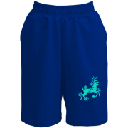 Шорты с бегущим оленем в снежинках