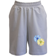 Шорти з жовто-синіми волошками