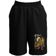 Шорты со скелетом-индейцем и мотоциклом