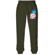 Штаны из футера без начеса с котиком "надпись с ничем"