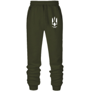 Штани з футера без начісу стилізований тризуб "Кулiнарна армiя"