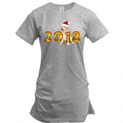 Подовжена футболка з новорічної собачкою 2018