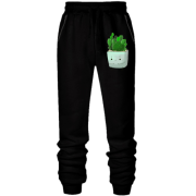 Штани з футера без начісу Милий горщик з кактусом