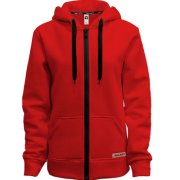 Красная женская худи без начеса на молнии "ALLAZY"