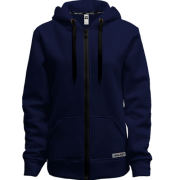 Темно-синяя женская худи без начеса на молнии "ALLAZY"