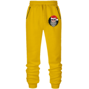 Штаны из футера без начеса с Сантой в очках 2