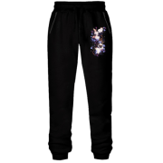 Штаны из футера без начеса с крысами на веточке