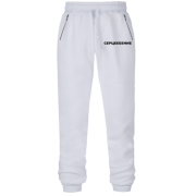 Штаны из футера без начеса с надписью "Сердцеебение"