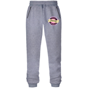 Штаны из футера без начеса з написом 