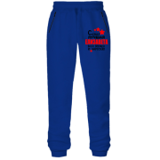 Штаны из футера без начеса с надписью 