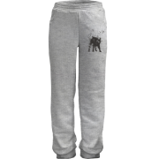 Дитячі штани з чорним котом у бризках