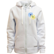 Худі на блискавці з жовто-синіми волошками