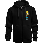 Худи на молнии с Бартом Симпсоном и бородой