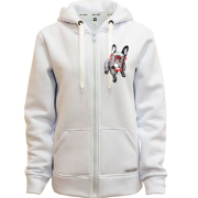 Худи на молнии с французским бульдогом в очках