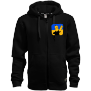 Худи на молнии Гомер на фоне украинского флага