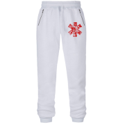 Штаны из футера без начеса с медицинской звездой и иконками