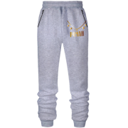 Штаны из футера без начеса с золотой цепью и именем Роман