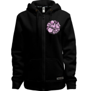 Худи на молнии с фиолетовым орнаментом